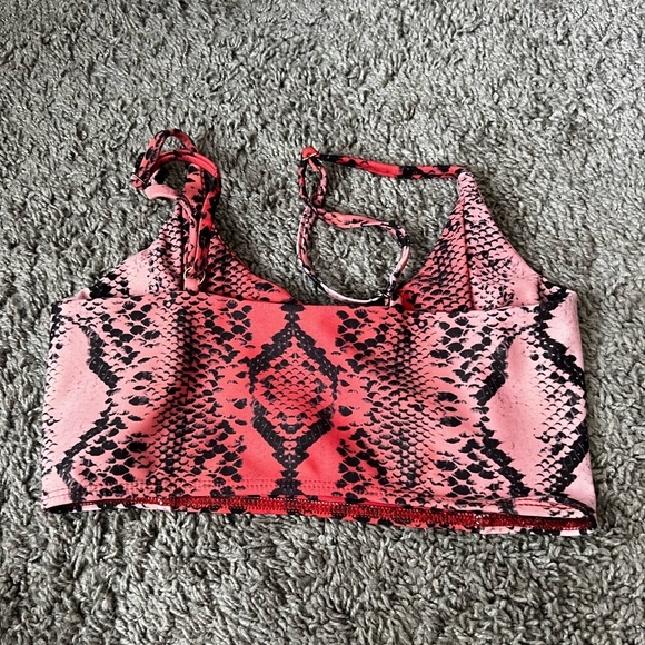 Beach Riot Sports Bra in Pink Snake - Picture 3 of 5